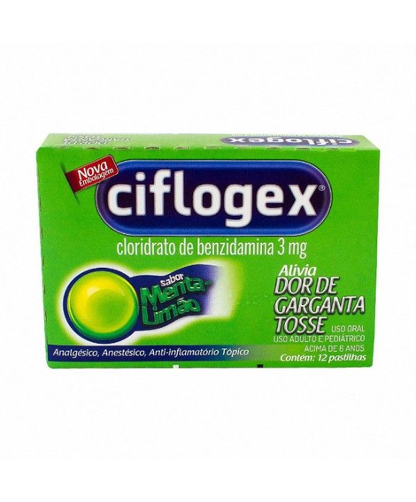 imagem do produto Ciflogex menta-limao 12 pastilhas - CIMED