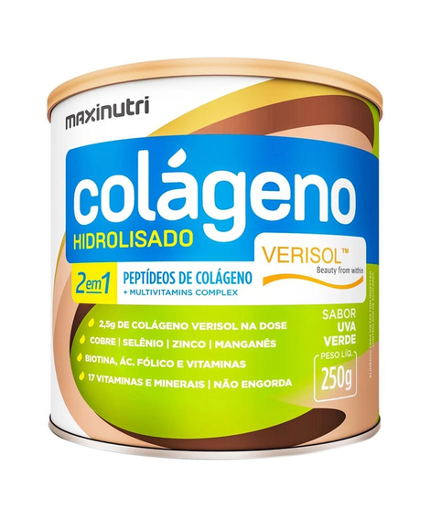 imagem do produto Colageno hdrolisado 2 em 1 verisol uva verde 250g - MAXINUTRI