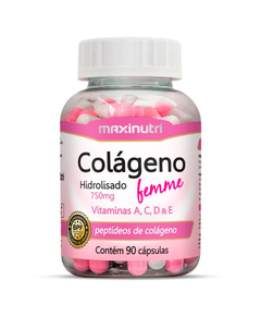 imagem de Colágeno hidrolisado femme 700mg 90 cápsulas - MAXINUTRI
