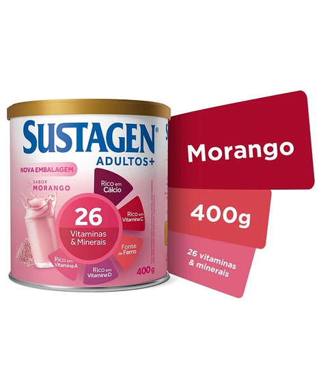imagem do produto Complemento alimentar sustagen adulto morango 400g - RECKITT BENCKISER