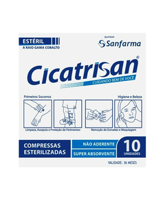 imagem de Compressa de gaze cicatrisan nao aderente esteril 10 un - SANFARMA