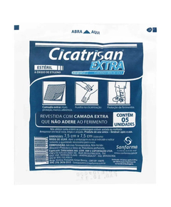 imagem de Compressa de gaze cicatrizan extra 30cmx 7,5cm 5 unidades - SANFARMA