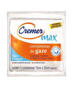 imagem de Compressa de gaze cremer max 11 fios 5 unidades - CREMER