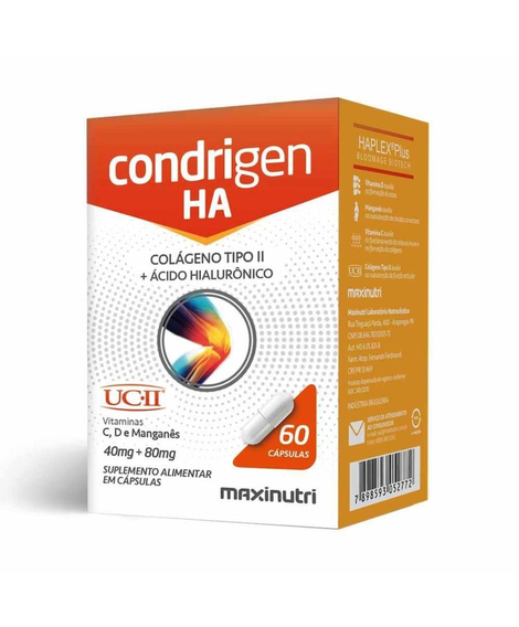 imagem do produto Condrigen ha + ucii acido hialurnico 40mg+80mg 60 cpsulas - MAXINUTRI