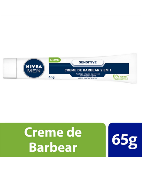imagem do produto Creme de Barbear 2em1 Nivea Men Sensitive 65g - BEIERSDORF