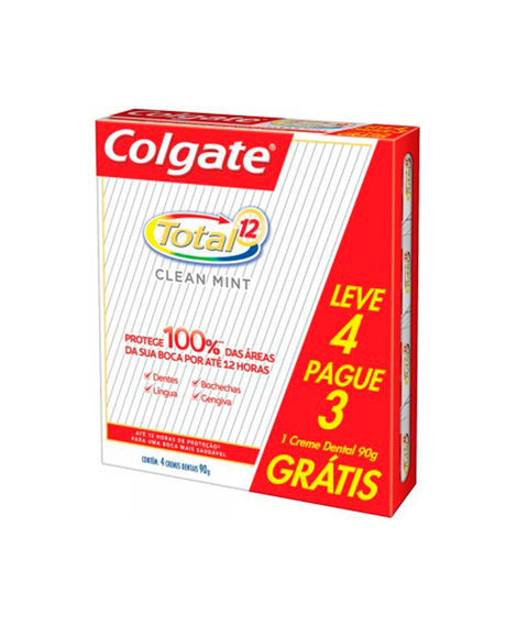imagem do produto Creme dental colgate total 12 clean mint 90g 4 unidades - COLGATE-PALMOLIVE