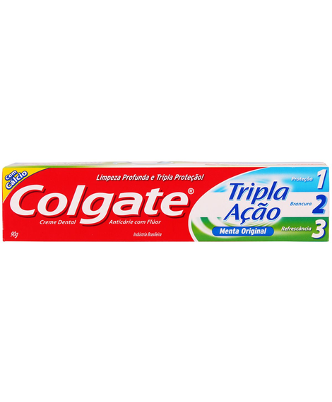 imagem do produto Creme dental colgate tripla acao menta original 90g - COLGATE-PALMOLIVE