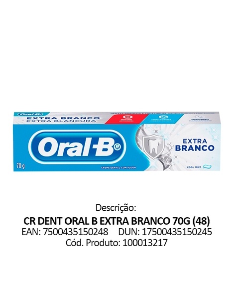 imagem do produto Creme dental oral b extra branco cool mint 70g - PROCTER E GAMBLE