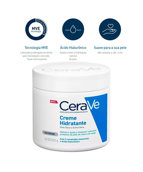 imagem do produto Creme hidratante corporal cerave 453g - CERAVE