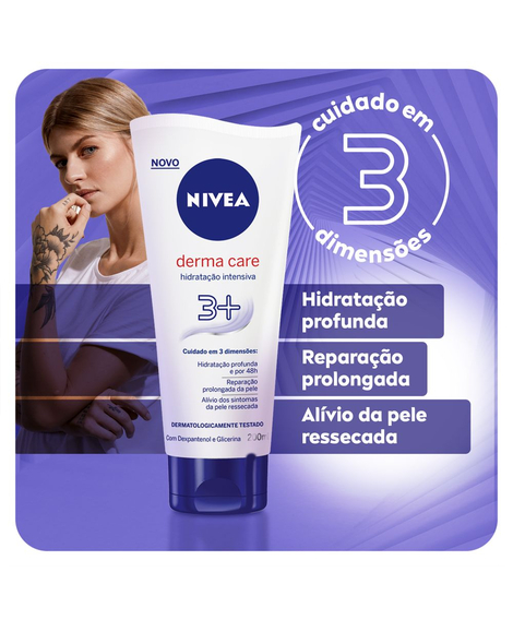 imagem do produto Creme hidratante nivea derma care 200ml - NIVEA