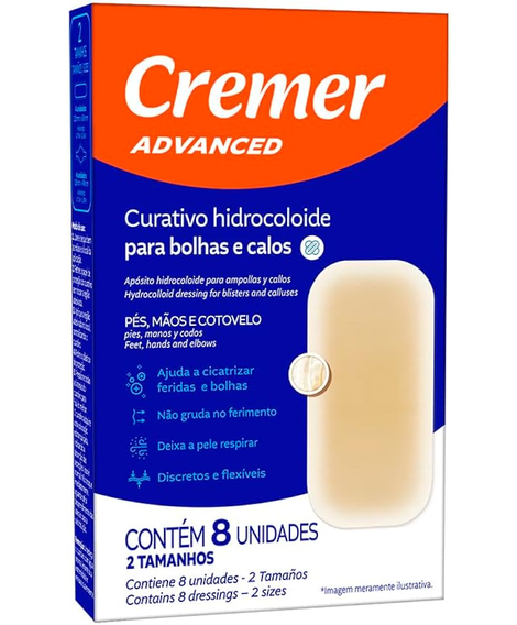imagem do produto Curativo hidrocoloide bolhas e calos 8 unidades - CREMER