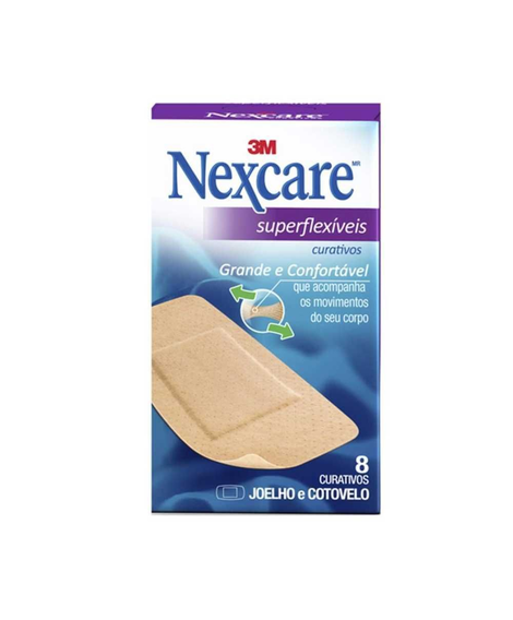 imagem do produto Curativo nexcare superflexiveis joelho cotovelo 8 unidades - 3M