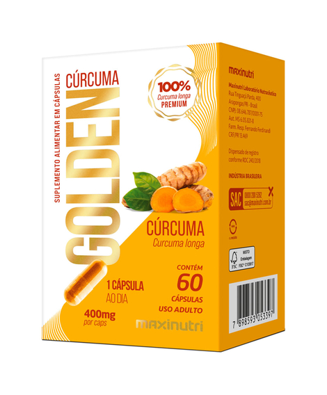 imagem do produto Crcuma golden 400mg 60 cpsulas - MAXINUTRI