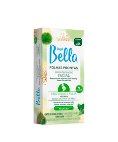 imagem de Depil bella folhas facial cha verde e aveia 16 unidades - BIOCLEAN