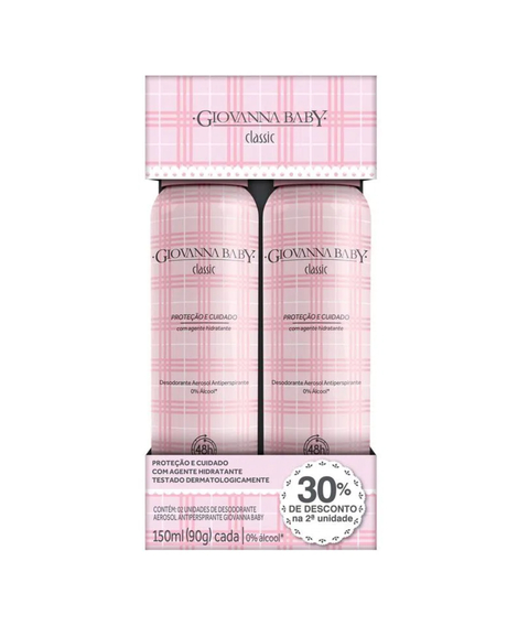 imagem do produto Desodorante giovanna baby aerosol classic 2 unidades 150ml - GIOVANNA BABY