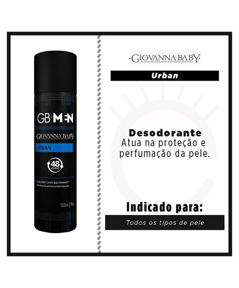 imagem do produto Desodorante giovanna baby aerosol men urban 150ml - GIOVANNA BABY