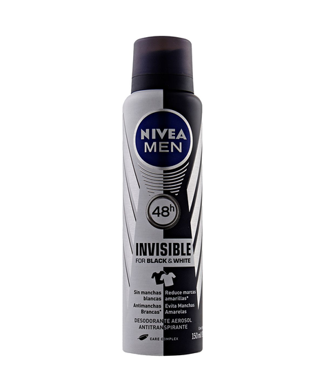 imagem do produto Desodorante nivea aerosol men black&white invisible 150ml - BEIERSDORF
