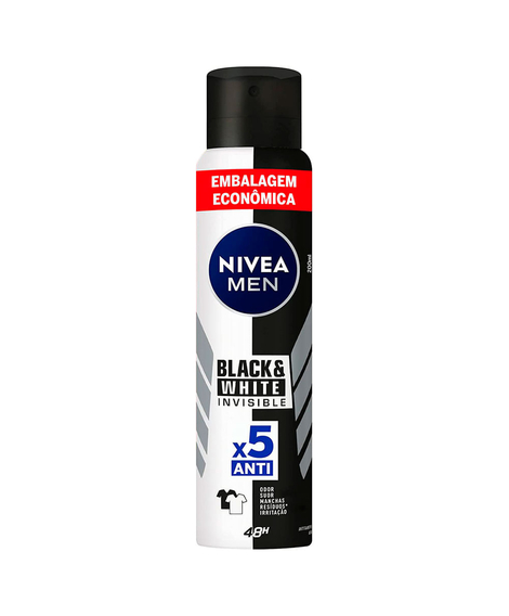 imagem do produto Desodorante nivea aerosol men black&white invisible 200ml - NIVEA