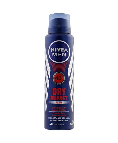 imagem do produto Desodorante nivea aerosol men dry impact 150ml - BEIERSDORF