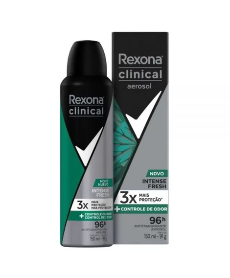 imagem do produto Desodorante rexona aerosol clinical intense fresh 150ml - UNILEVER