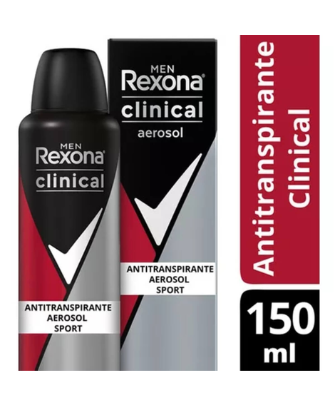 imagem do produto Desodorante rexona aerosol clinical sport 150ml - UNILEVER