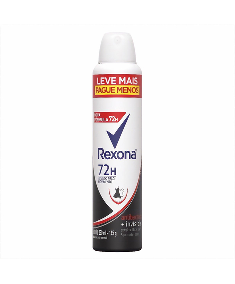 imagem do produto Desodorante rexona aerosol feminino antibacterial invi 250ml - UNILEVER