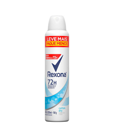 imagem do produto Desodorante rexona aerosol feminino cotton dry 250ml - UNILEVER