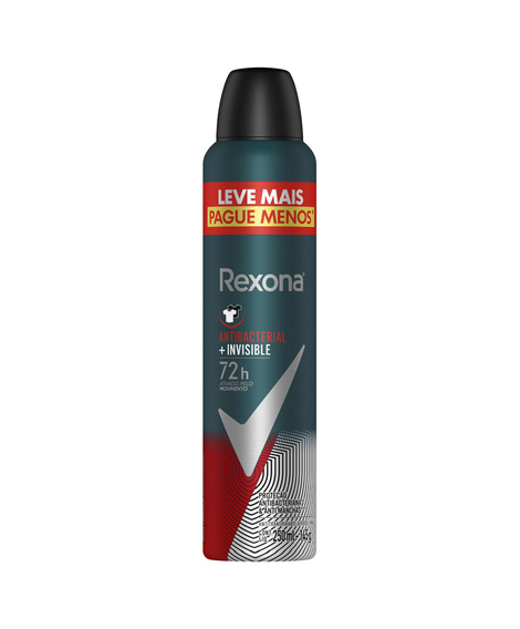 imagem do produto Desodorante rexona aerosol men antibacterial invisible 250ml - UNILEVER