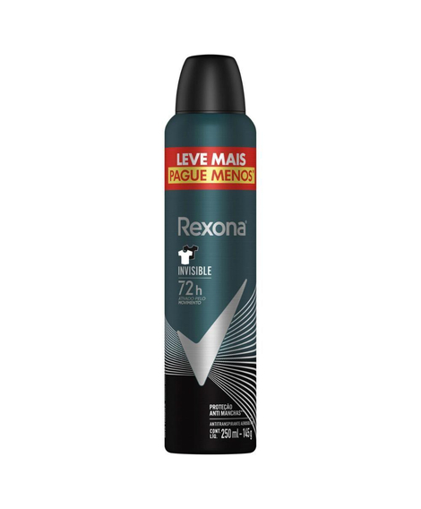 imagem do produto Desodorante rexona aerosol men invisible 250ml - UNILEVER