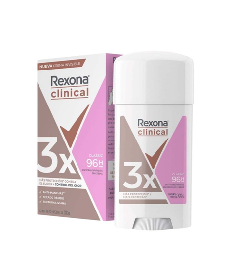 imagem do produto Desodorante rexona clinical creme feminino classic 58g - UNILEVER