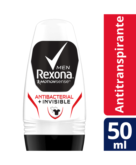 imagem do produto Desodorante rexona roll on men antibacteria invisible 50ml - UNILEVER