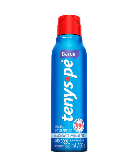imagem do produto Desodorante tenys pe jato seco para pes original 150ml - BARUEL