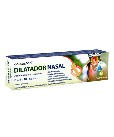 imagem do produto Dilatador nasal masculino 65mm x 20mm tamanho m 10 unidades - SANFARMA