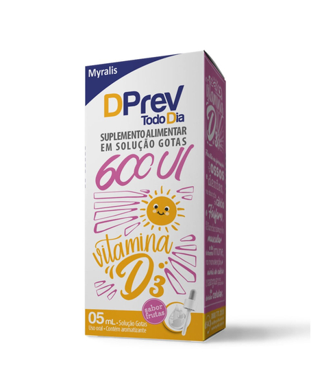 imagem do produto Dprev todo dia 600ui gotas 5ml - MYRALIS