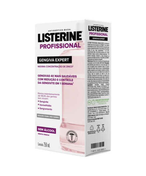 imagem do produto Enxaguante bucal listerine genviva expert sem alcool 250ml - JOHNSON E JOHNSON