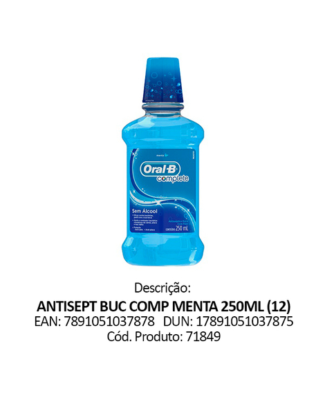 imagem do produto Enxaguante bucal oral b complete menta 250ml - PROCTER E GAMBLE