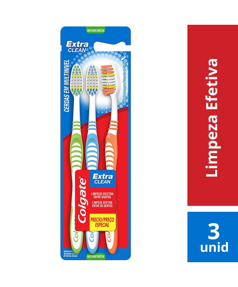 imagem do produto Escova dental colgate extra clean md leve 3 pague 2 - COLGATE-PALMOLIVE