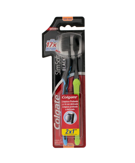 imagem do produto Escova dental colgate slim soft black 2 unidades - COLGATE-PALMOLIVE