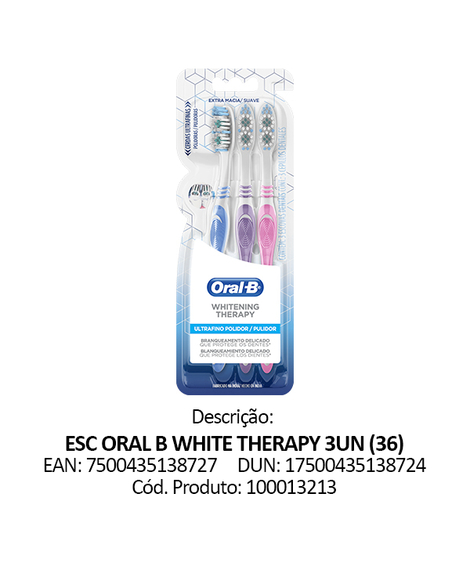 imagem do produto Escova dental oral b whitening therapy 3 unidades - PROCTER E GAMBLE