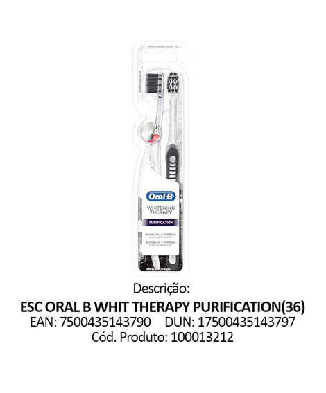 imagem do produto Escova dental oral b whitening therapy purification 2 unidad - PROCTER E GAMBLE