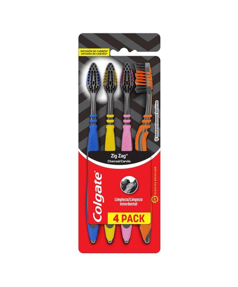 imagem do produto Escova dental zig zag carvao 4 unidades - COLGATE-PALMOLIVE