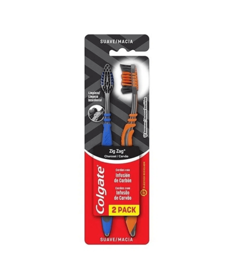 imagem do produto Escova dental zigzag charcoa 2 unidades - COLGATE-PALMOLIVE