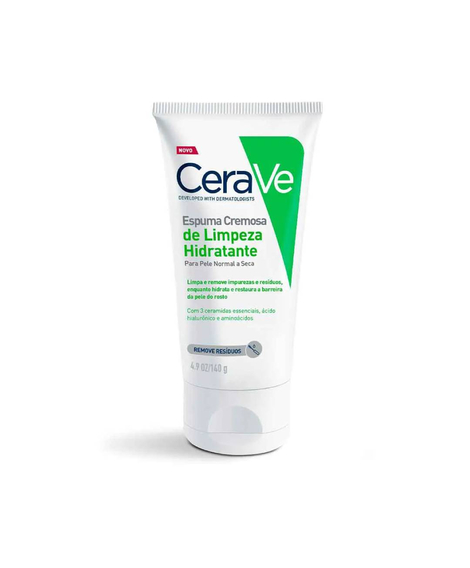 imagem do produto Espuma de limpeza cerave pele normal a seca 140g - CERAVE