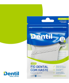 imagem de Fio dental dentil com haste menta 30 unidades - DENTIL