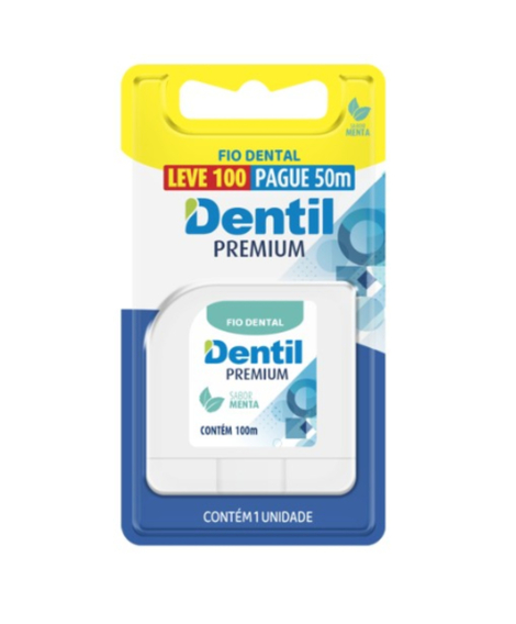 imagem do produto Fio dental dentil premium menta lv100 pg50m - DENTIL