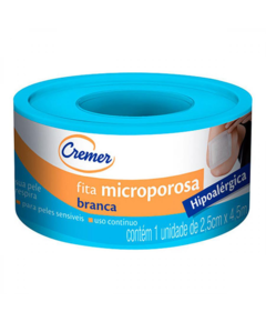 imagem de Fita cremer microporosa branca 2.5cm x 4.5m - CREMER