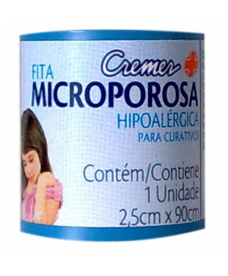 imagem do produto Fita cremer microporosa branca 2.5cm x 90cm - CREMER