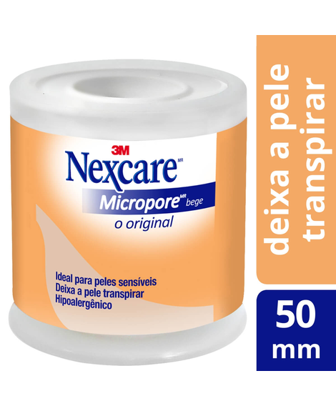 imagem do produto Fita nexcare micropore bege 50mm x 4.5m - 3M