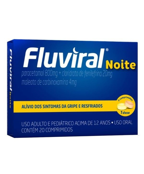 imagem do produto Fluviral noite 20 comprimidos - MANTECORP FARMASA