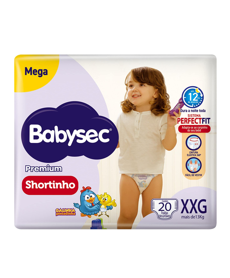 imagem do produto Fralda babysec mega shortinho xxg 20 unidades - SOFTYS